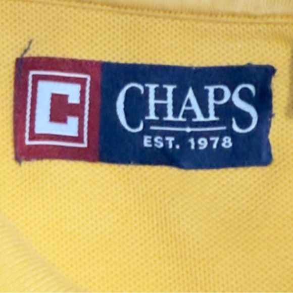 Chaps Dark Yellow Mesh Polo Shirt Classic Cotton Comfort Size XL Excellent - Picture 7 of 8